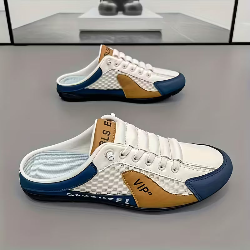 Herren Farbblock Rückenfreie Slip-On Sneaker