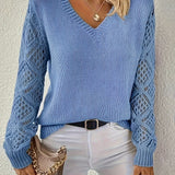 Wendy™ - Stilvoller Langarm-V-Ausschnitt-Pullover