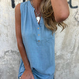 Macy™ - Bequemes Baumwoll- und Leinen-Sommerkleid