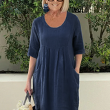 Lena™ - Entspanntes Faltenkleid mit Taschen