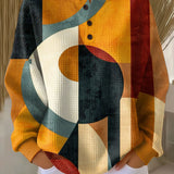 Lærke | Waffelpullover mit geometrischem Muster
