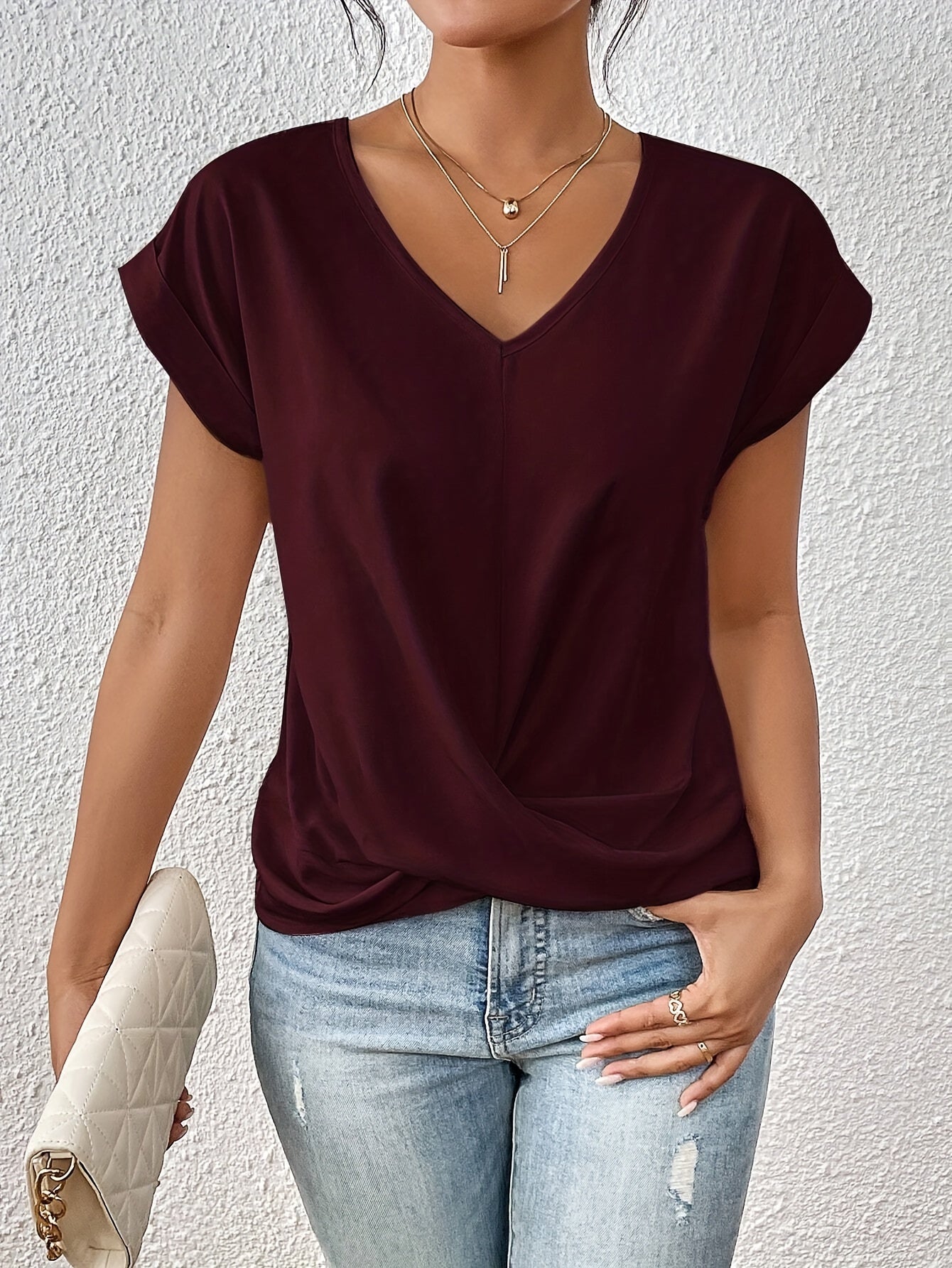 Cleo™ - Lässiges T-Shirt mit Sweetheart-Ausschnitt
