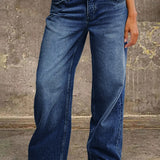 Jeans mit mittelhohem Bund und gerader Passform