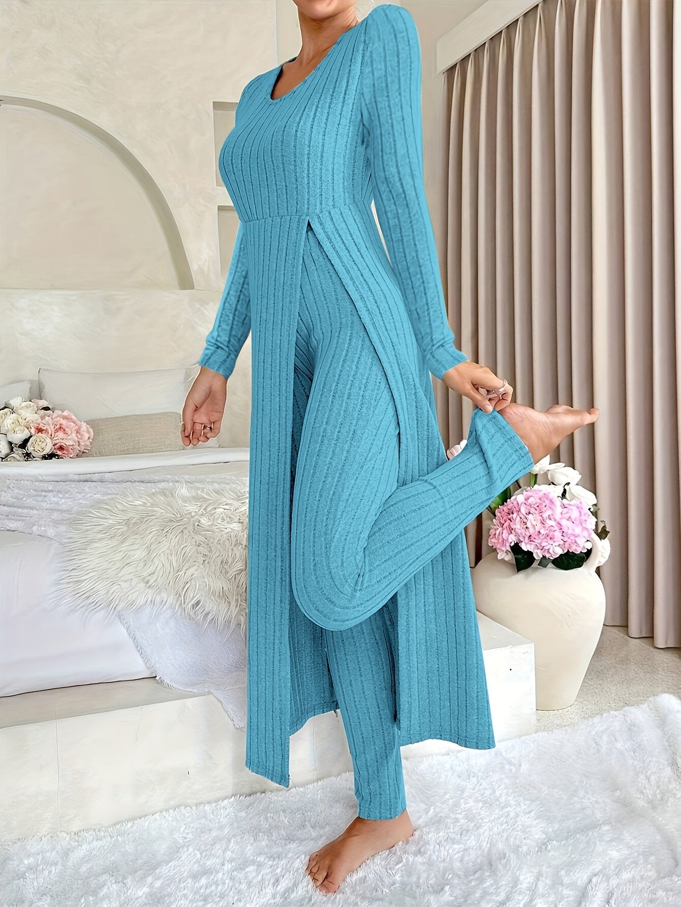 Aldea™ - Gemütliches Zwei-Teile Ribbed Lounge Set