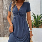 Feliz™ - Schickes Kleid mit gedrehtem V-Ausschnitt