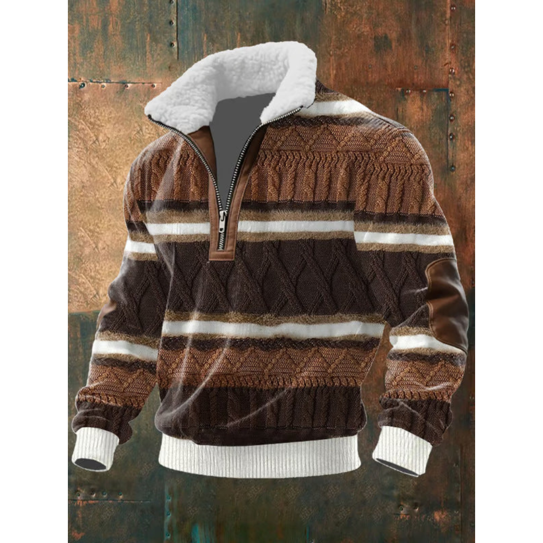SILVORO | Fleece-Pullover mit hohem Kragen