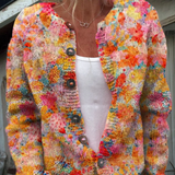 Blumenmuster Knopf-Cardigan | Pullover