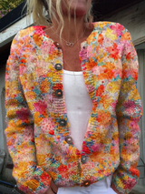 Blumenmuster Knopf-Cardigan | Pullover