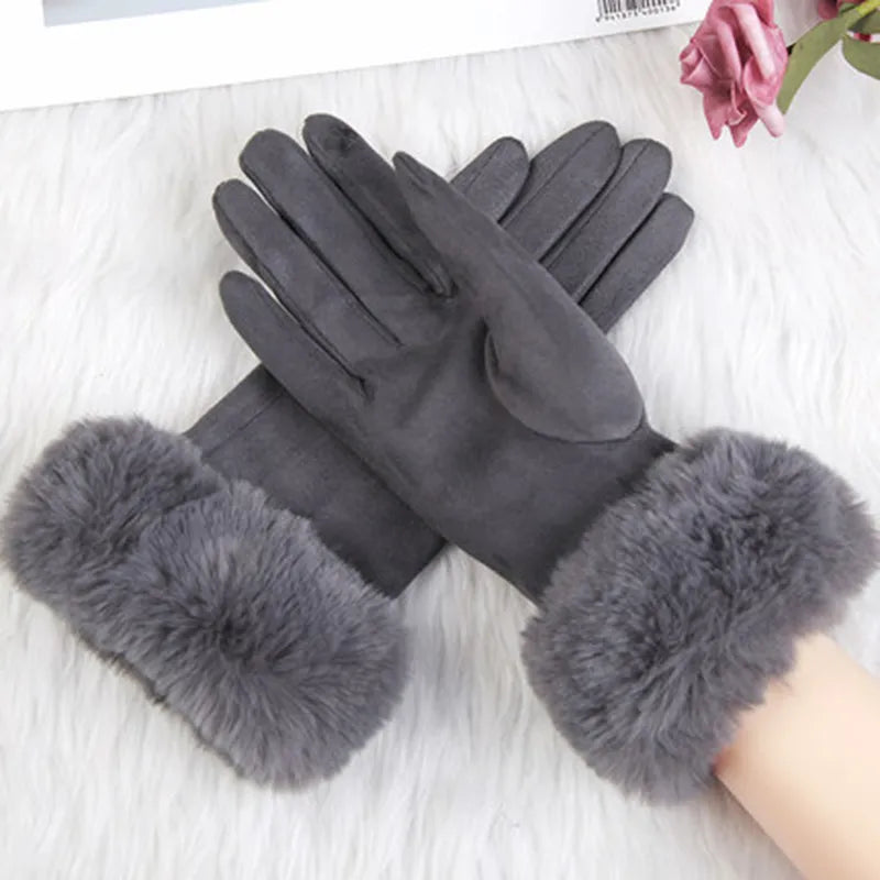 Winterhandschuhe mit Kunstfell