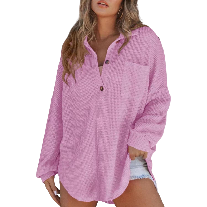 KATHRYN™ – Luftige V-Ausschnitt Knopf-Bluse
