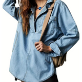 Micah™ - Oversized Denim Pullover