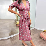 Bellamy - V-Ausschnitt Kleid mit Pünktchen