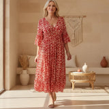 Lillia - Boho Bedrucktes Kleid