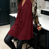 Chic Lockere Strickbluse mit Lotusblatt-Design