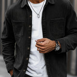 Bryce | Herren Langarm-Overshirt mit Taschen und Knöpfen