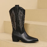 Dagny | Damen Westernstiefel mit weitem Schaft und Blockabsatz