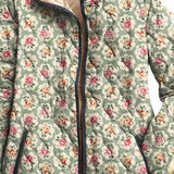 Damen Vintage Süße Jacke Kunstdruck mit Blumen