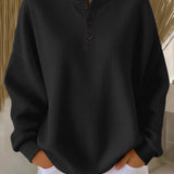 Anne™ - Gemütliches Sweatshirt mit Waffelstrick und Kragen