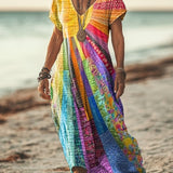 Boho-Chic Sonnenmuster Kleid
