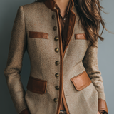 Verena™ - Vintage-Jacke mit Zierbesatz und Taschen