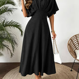 Damen Midikleid mit V-Ausschnitt