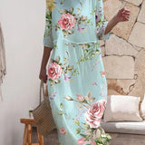 Miranda - Elegantes Blumenkleid, Das Den Bauch Kaschiert