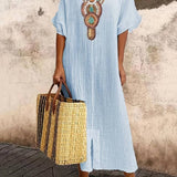 Demi™ - Boho Maxi Split Kleid mit Ausschnitt