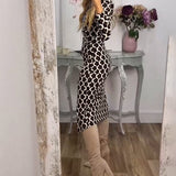 Donna™ - Bequemes bedrucktes Schlitzkleid