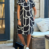 Ellanore - Polo Kleid mit geometrischem Druck
