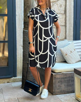 Ellanore - Polo Kleid mit geometrischem Druck