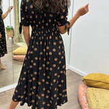 Bellamy - V-Ausschnitt Kleid mit Pünktchen