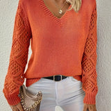 Wendy™ - Stilvoller Langarm-V-Ausschnitt-Pullover