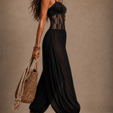 Laia | Damen Spitzen-Jumpsuit mit Taschen