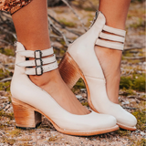 CAMILLE | Pumps mit Riemen — bequemer Blockabsatz