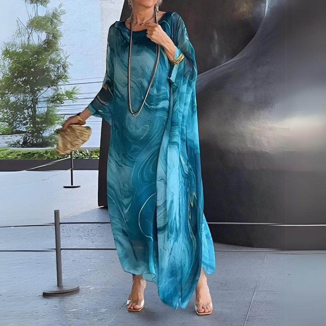 Paetyn | Maxikleid mit Rundhalsausschnitt und langen Ärmeln