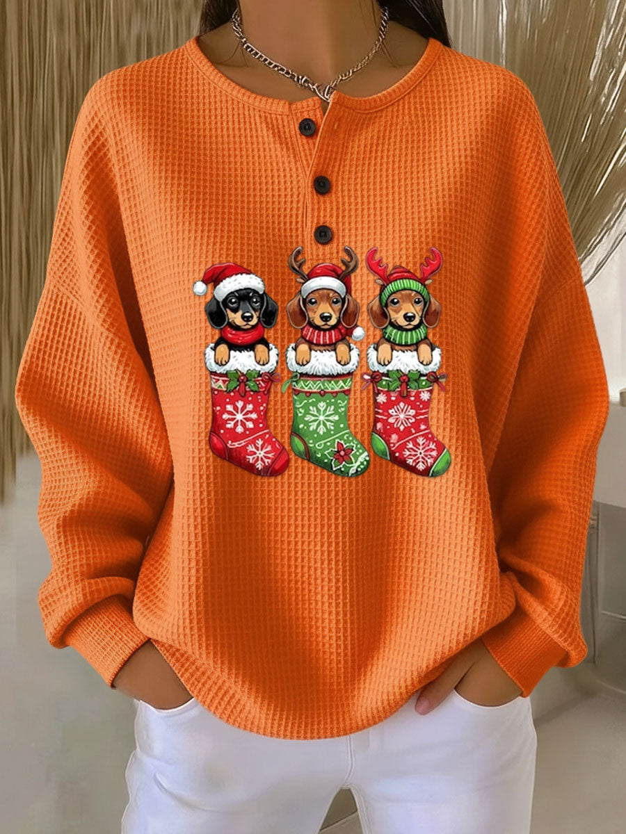 Grethe | Vintage Weihnachtspullover mit Hundemotiv