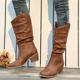 Galiene | Damen Westernstiefel für breite Waden mit flachem Absatz