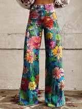 FRIEDA GÄNSEBLÜMCHEN BREIT GESCHNITTETE HOSE