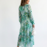 Althea | Langärmliges Blumenkleid Maxi