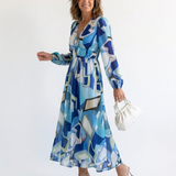 Althea | Langärmliges Blumenkleid Maxi