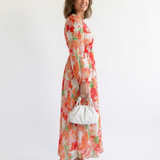 Althea | Langärmliges Blumenkleid Maxi