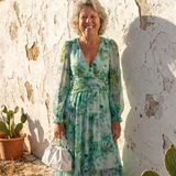 Althea | Langärmliges Blumenkleid Maxi