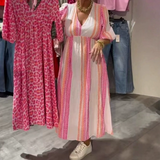 Avenia™ - Gedrucktes V-Ausschnitt Kleid