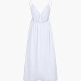 Damen Ärmelloses V-Ausschnitt Midi-Kleid