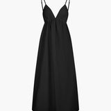 Damen Ärmelloses V-Ausschnitt Midi-Kleid