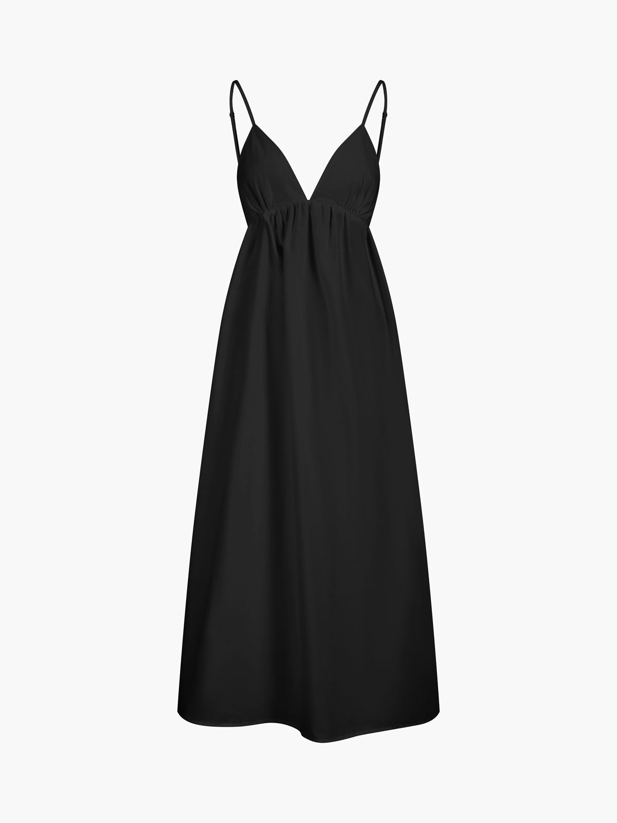 Damen Ärmelloses V-Ausschnitt Midi-Kleid