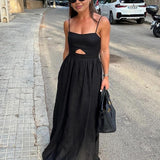 Damen Ärmelloses Maxi-Kleid mit Ausschnitten und Taschen