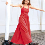 Damen Ärmelloses Maxi-Kleid mit Ausschnitten und Taschen