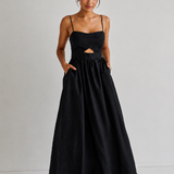 Damen Ärmelloses Maxi-Kleid mit Ausschnitten und Taschen