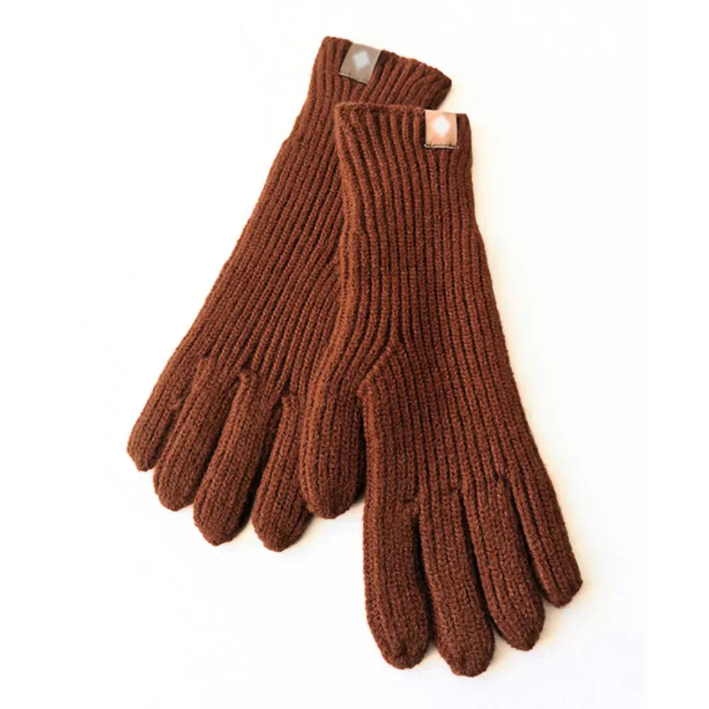 Gestrickte Damenhandschuhe mit Touchscreen
